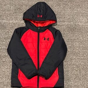 Under Armour Red and Black Hooded Jacket